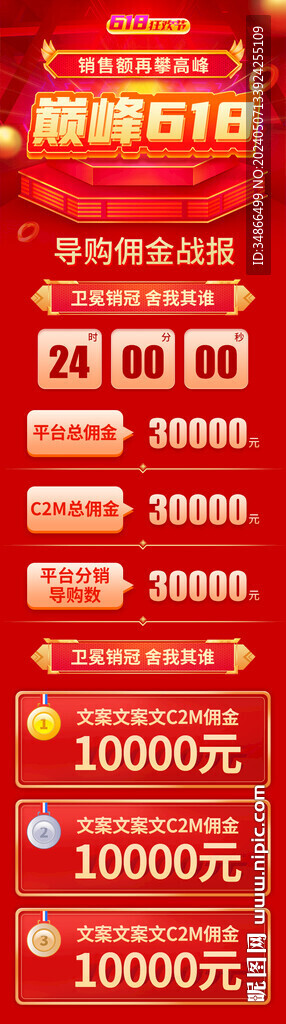 红色喜庆618战报数据销售喜报