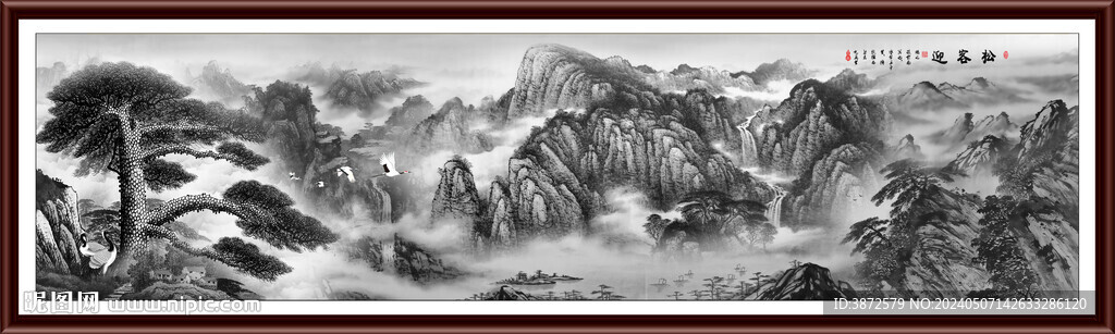 山水意境中国风水墨画