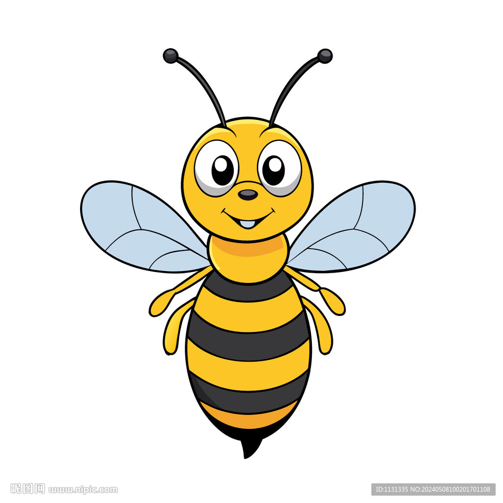 矢量动物昆虫可爱的小蜜蜂