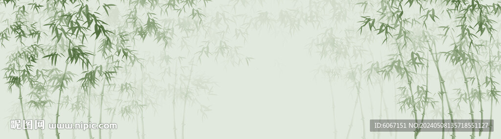 新中式水墨竹子背景墙