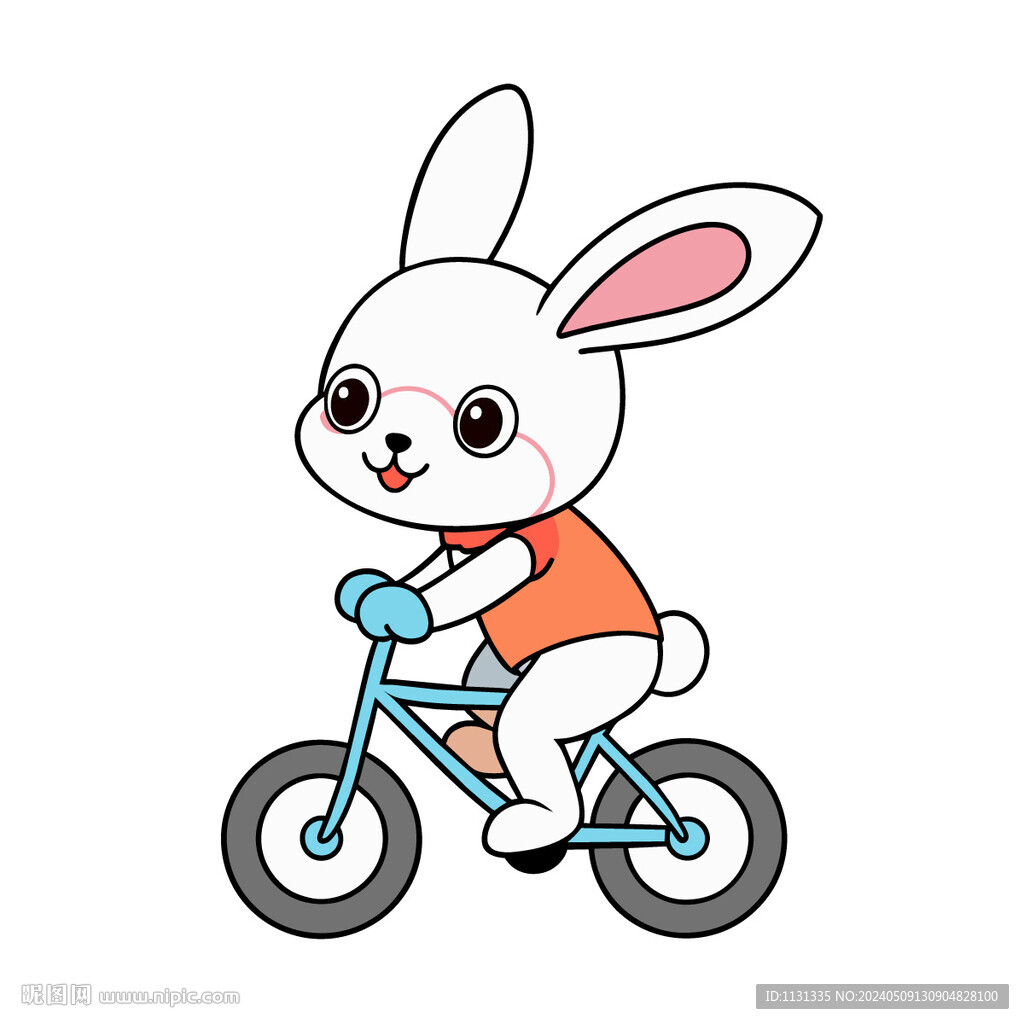 矢量动物骑车的小白兔