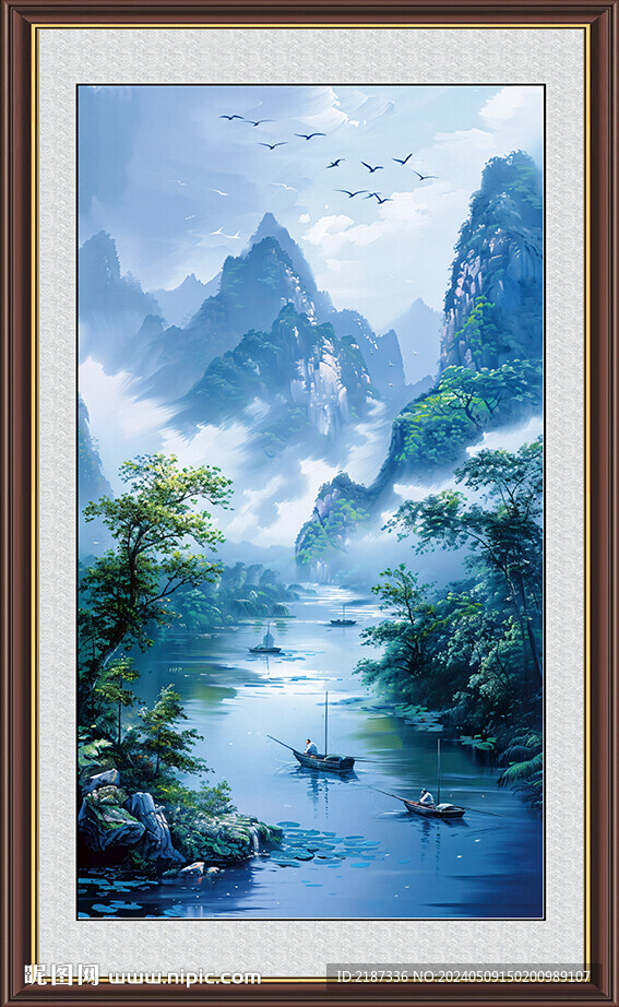 中国风山水油画