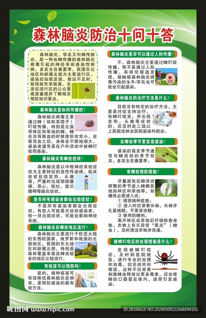 森林脑炎防治十问十答海报