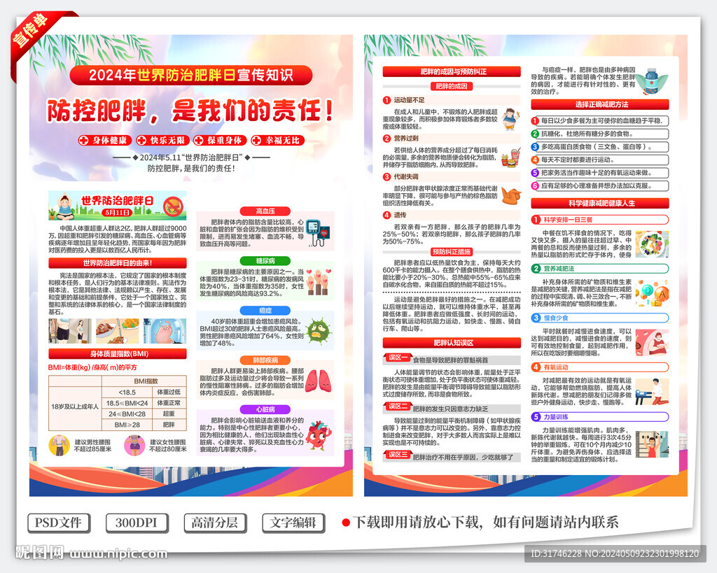 世界防治肥胖日宣传单