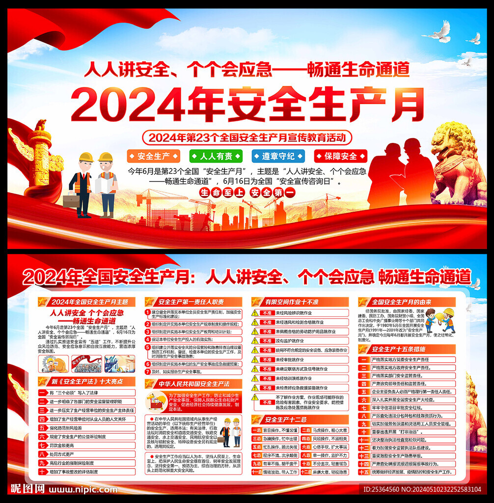 2024年安全月宣传栏展板