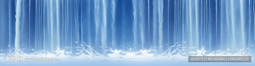 巨幅蓝色瀑布