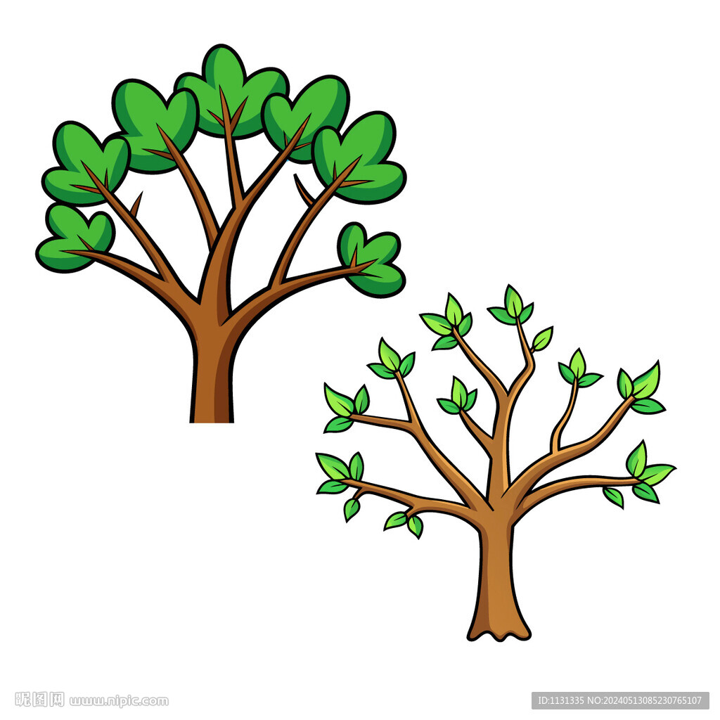 矢量绿色植物树木
