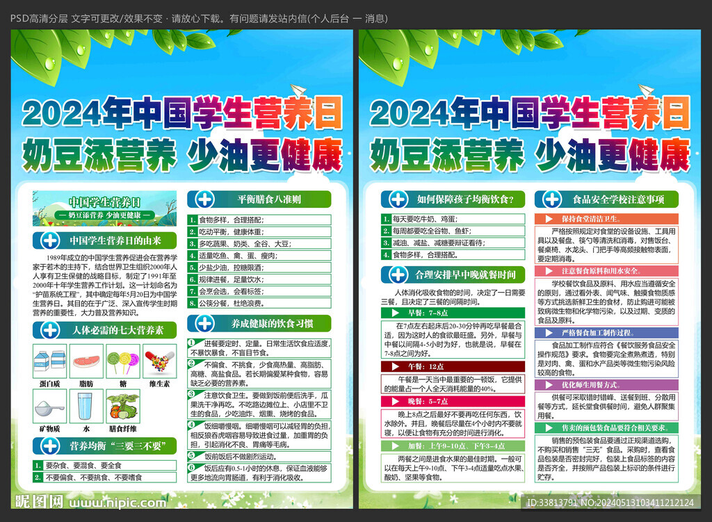2024年中国学生营养日宣传单