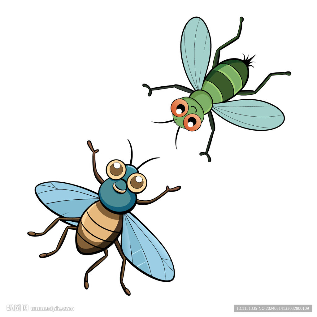 矢量动物卡通昆虫苍蝇