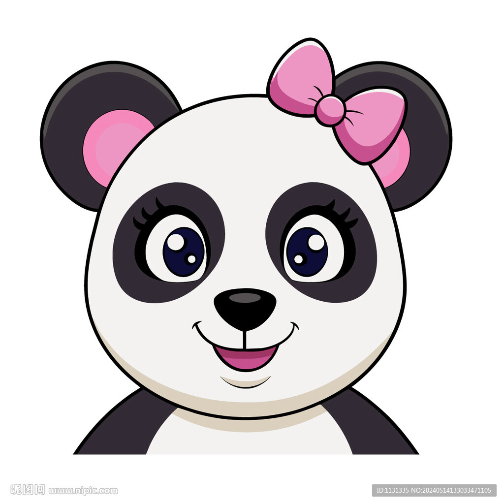 矢量动物可爱熊猫头像
