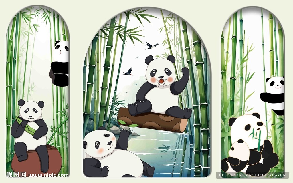 北欧手绘儿童房背景墙