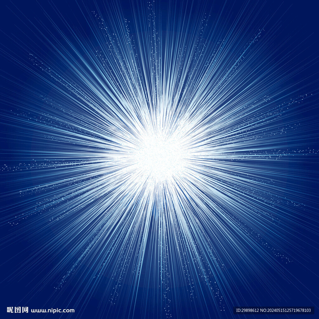 爆炸粒子白色射线科技蓝色背景