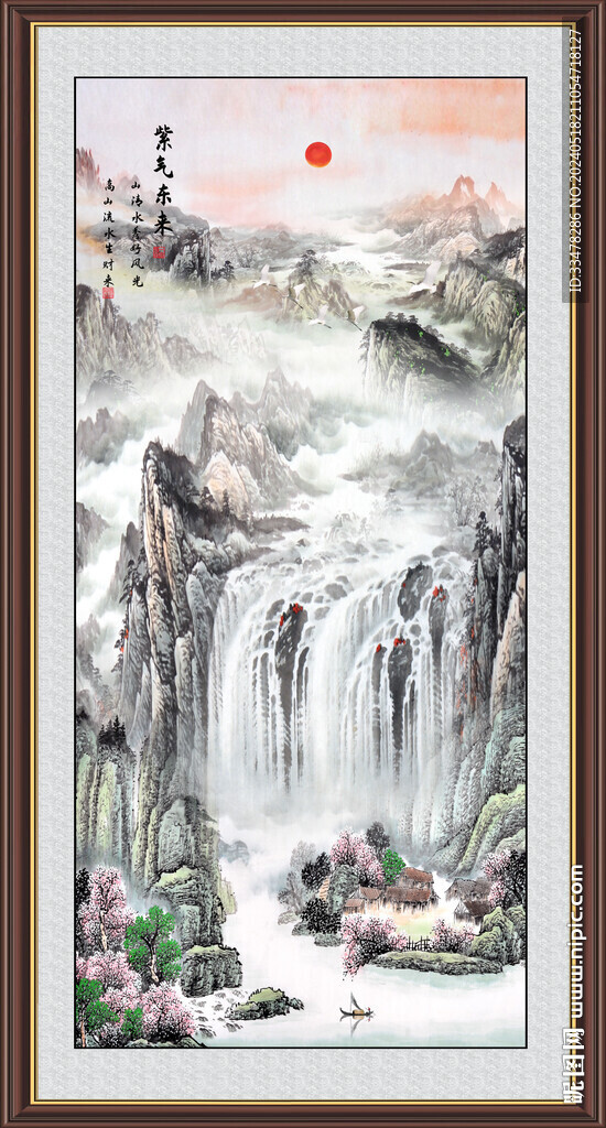 竖幅山水画