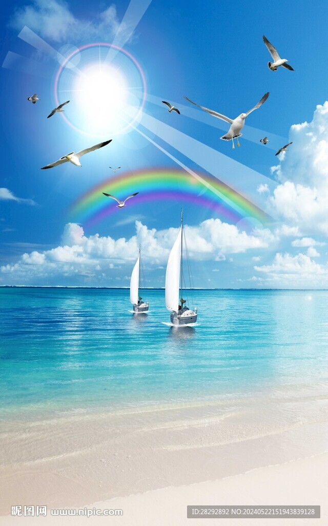 阳光沙滩帆船