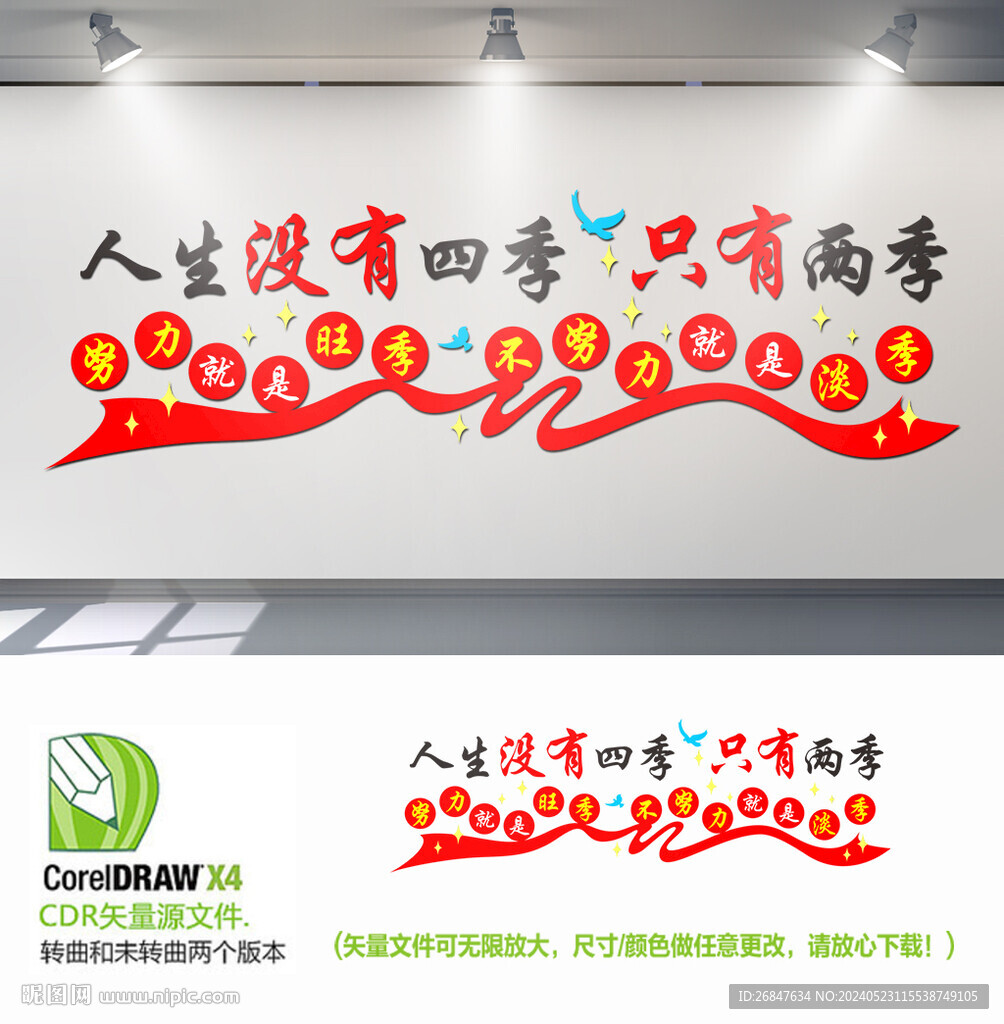 努力就是旺季文化墙
