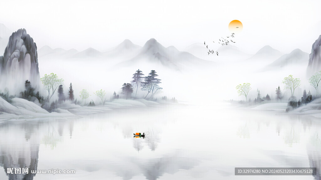 山水墨画背景图