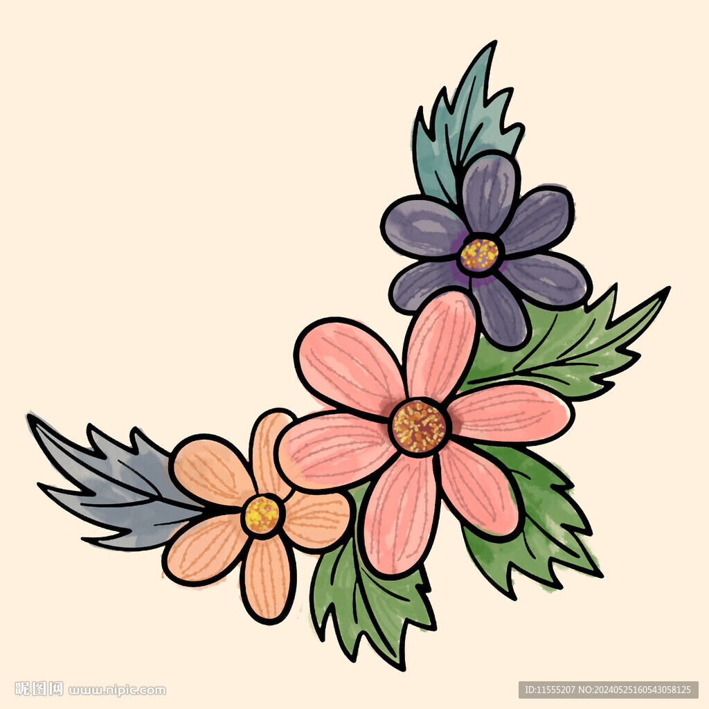 水彩花卉边框