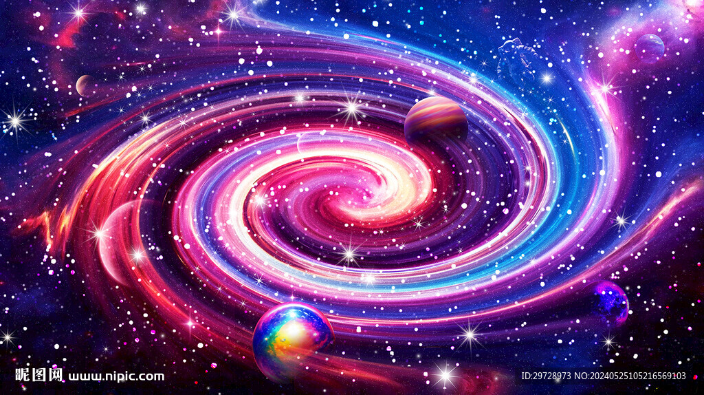 彩色绚丽旋涡宇宙星空