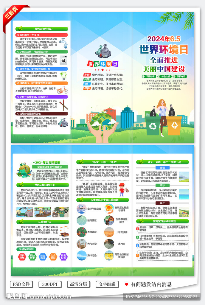 2024年世界环境日三折页
