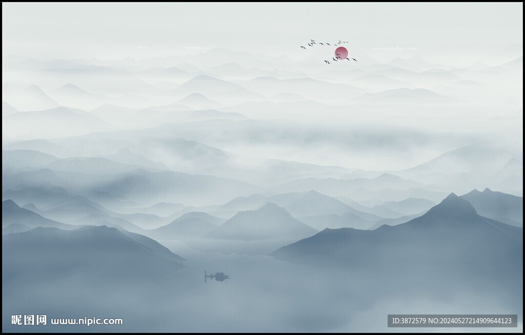 意境水墨山水画