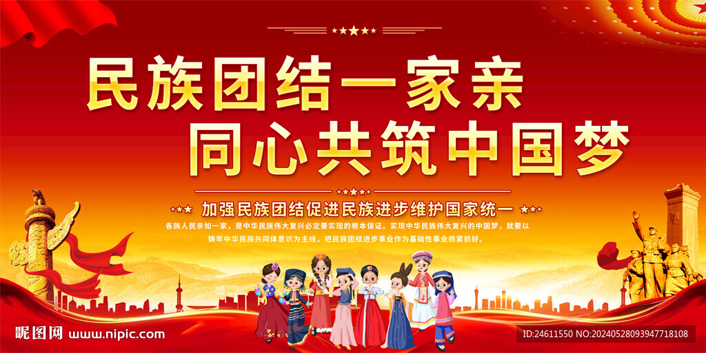 民族团结一家亲展板