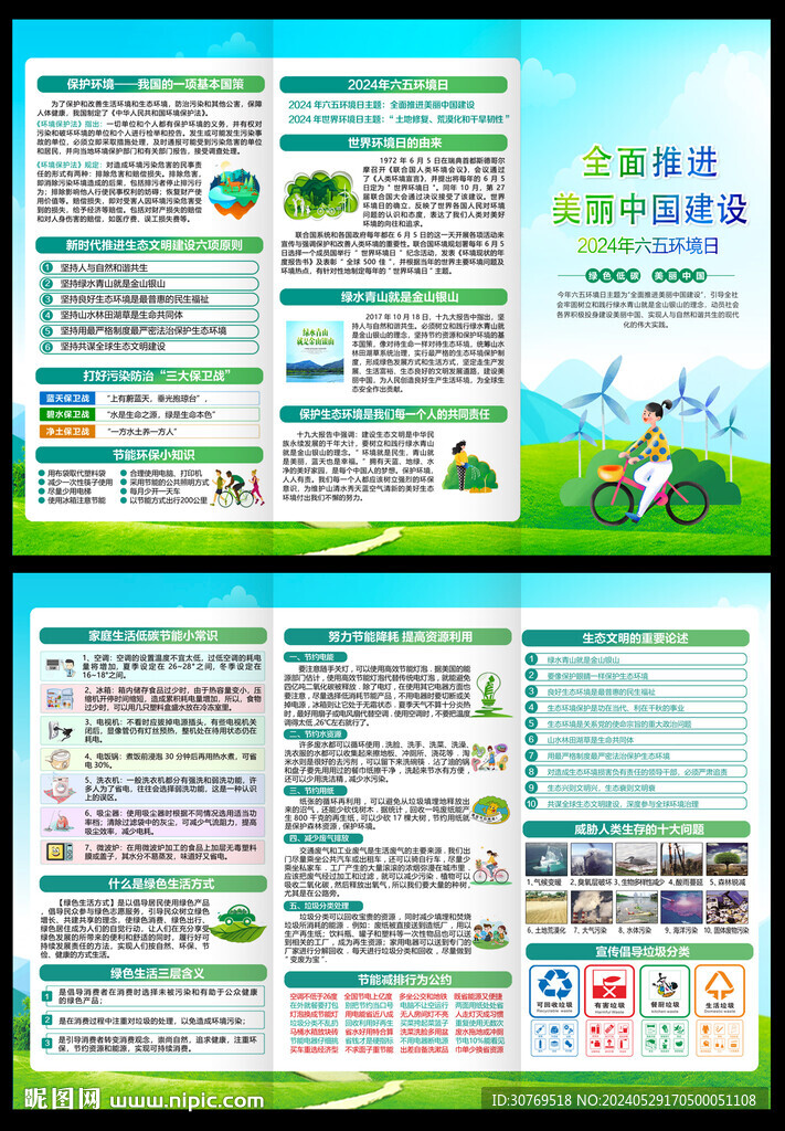 环境日三折页