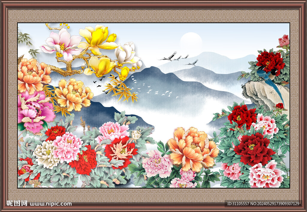 国画牡丹 