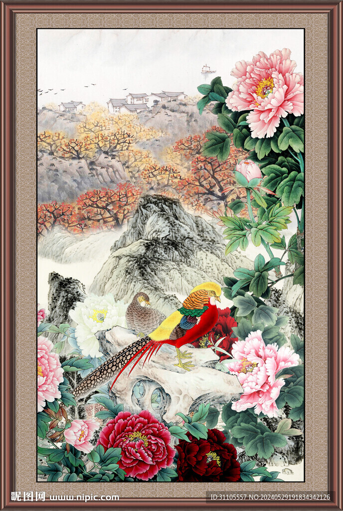 国画牡丹 