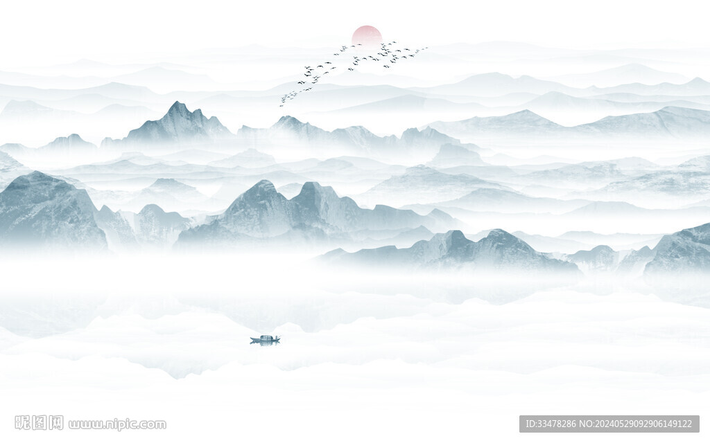 水墨意境山水画
