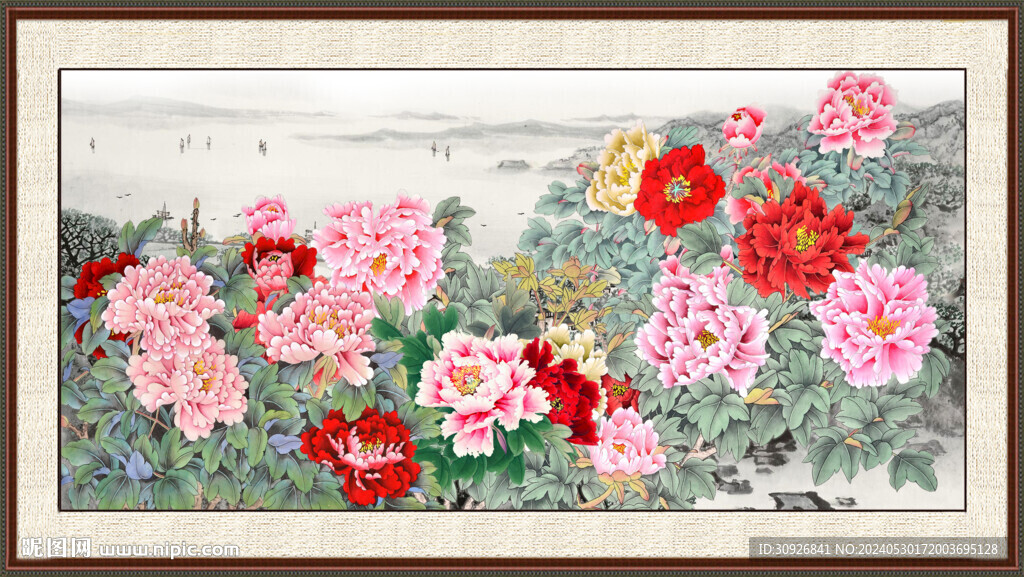 国画牡丹 