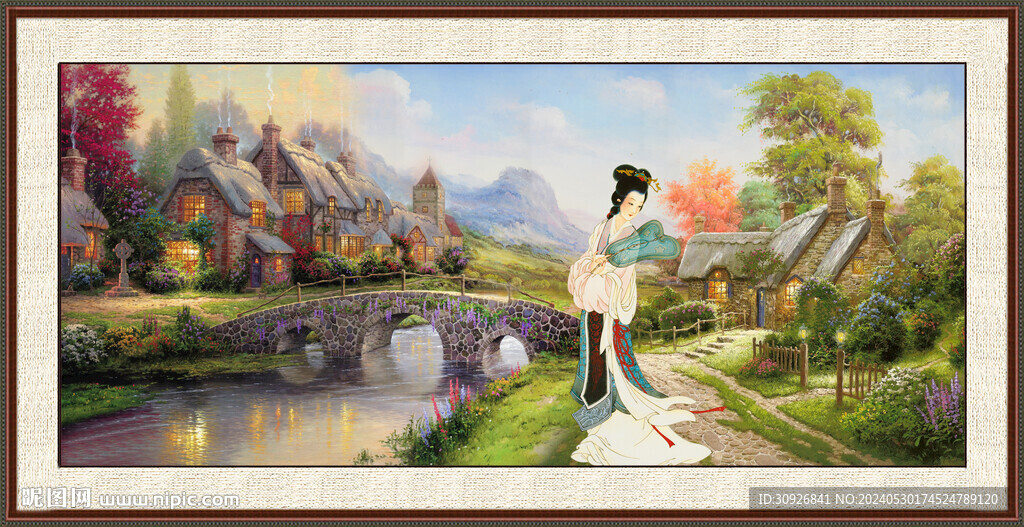 山水油画 