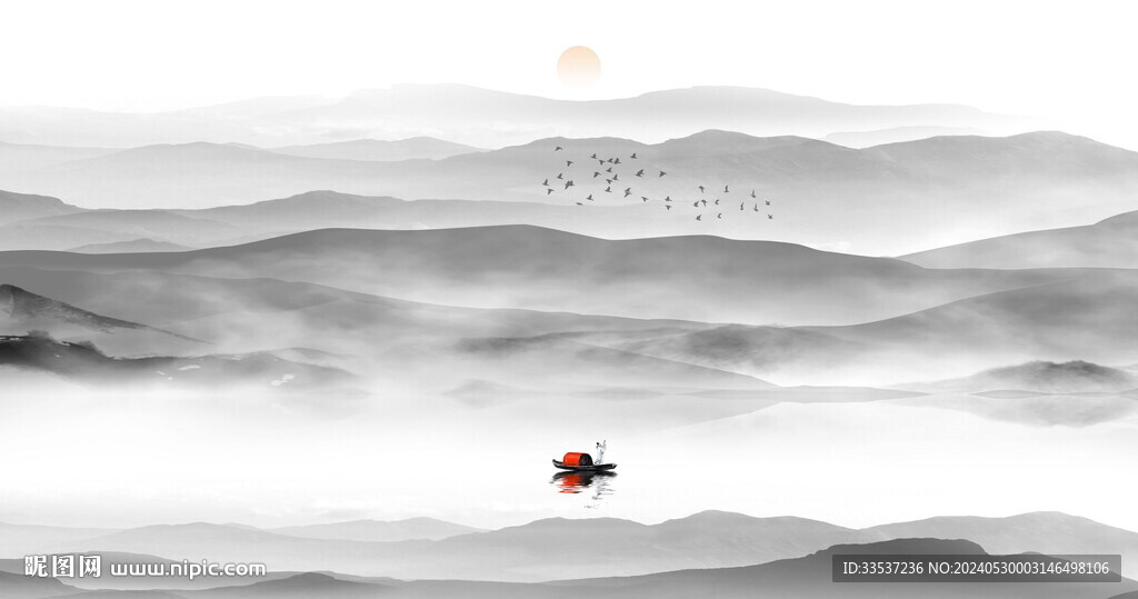 水墨意境山水画