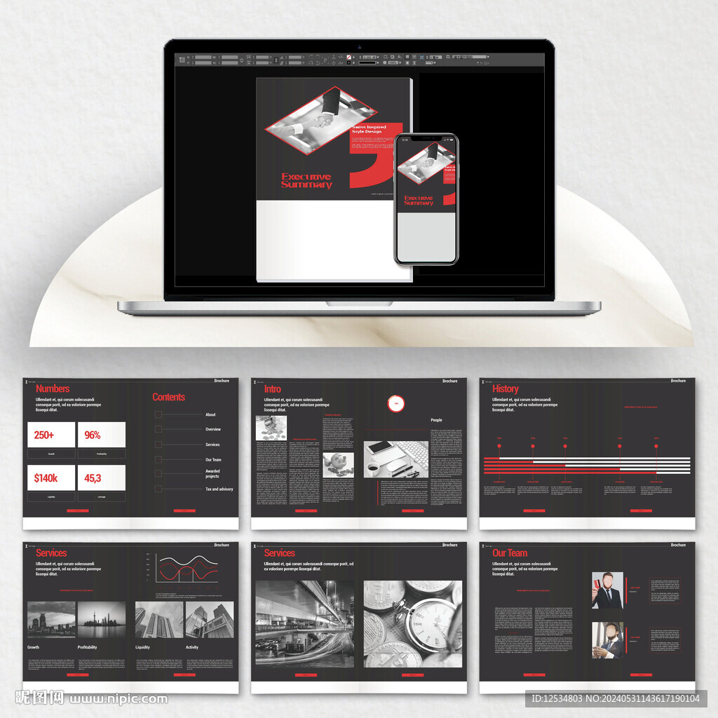 黑色商业画册cdr设计模板