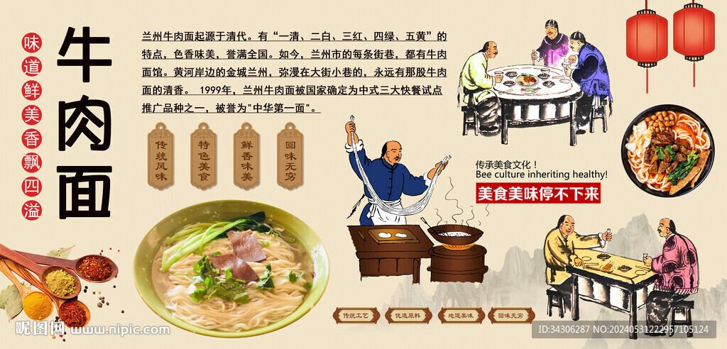 牛肉面背景墙