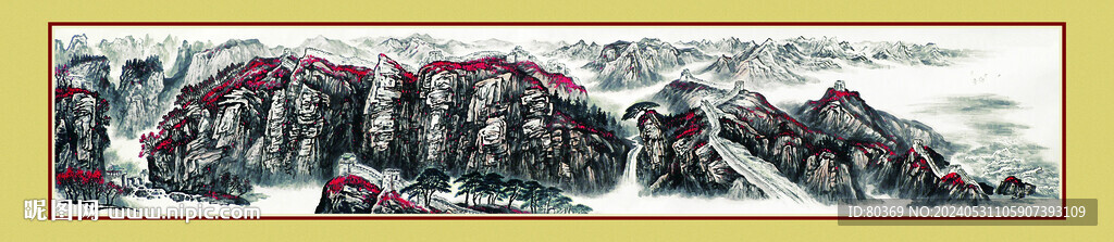 国画 幽燕金秋图  高清油画