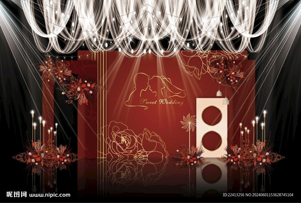 红色婚礼背景