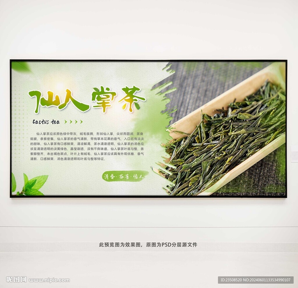 仙人掌茶叶展板