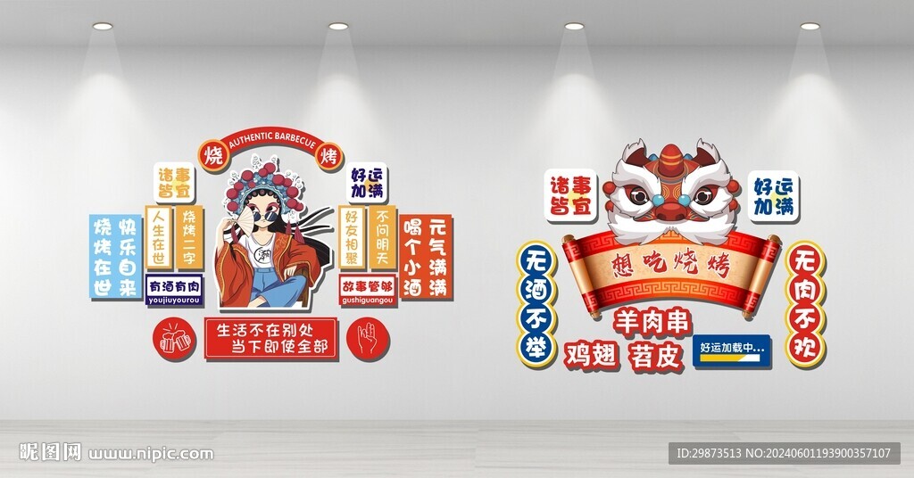 烧烤店形象墙