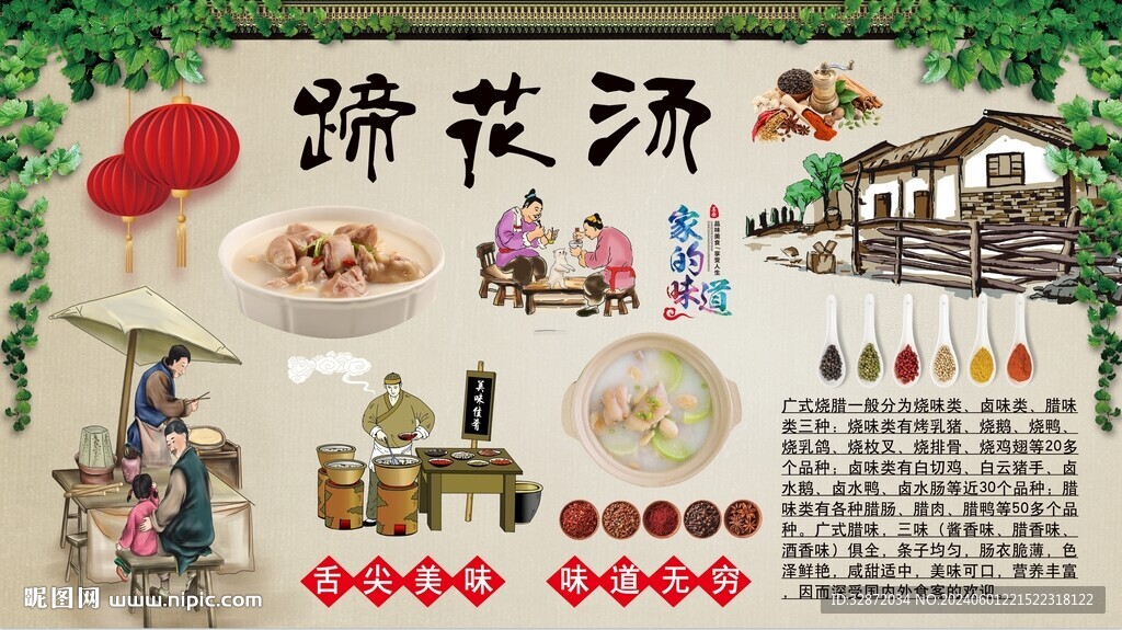 蹄花汤背景墙