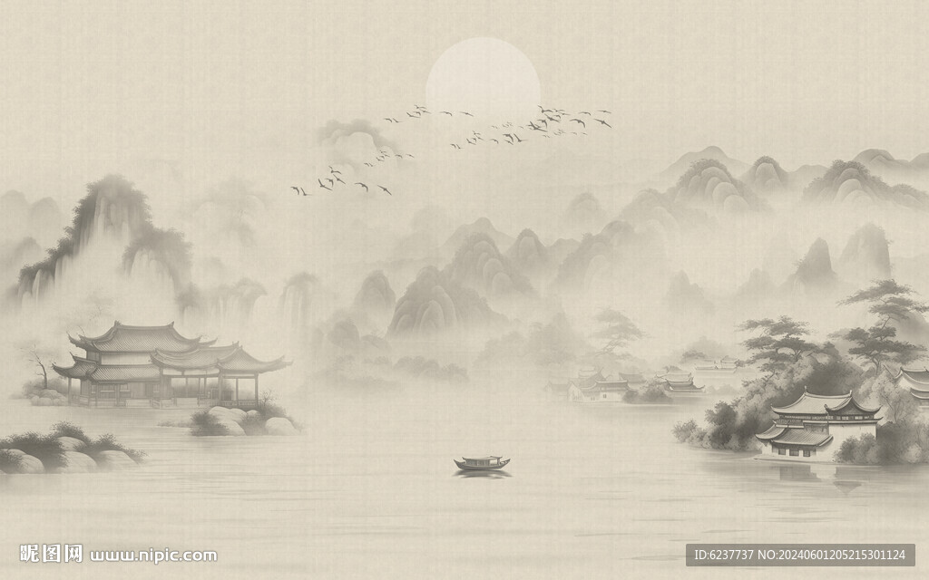 新中式意境山水画