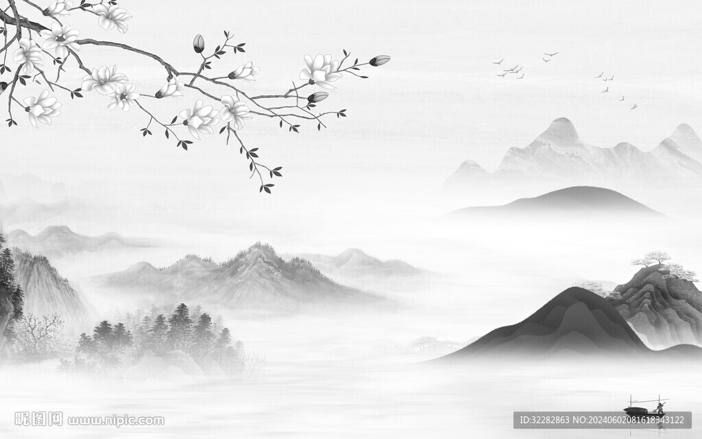现代 新传灰色山水 TiF分层
