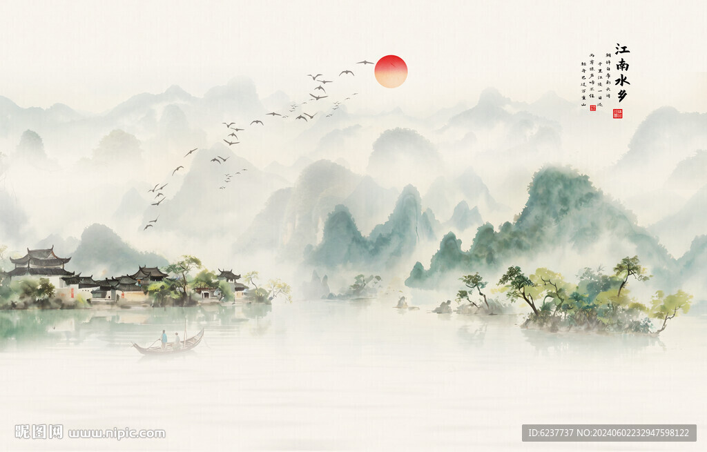 水墨江南水乡