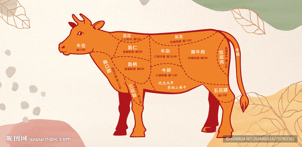 牛肉部位详细分解图