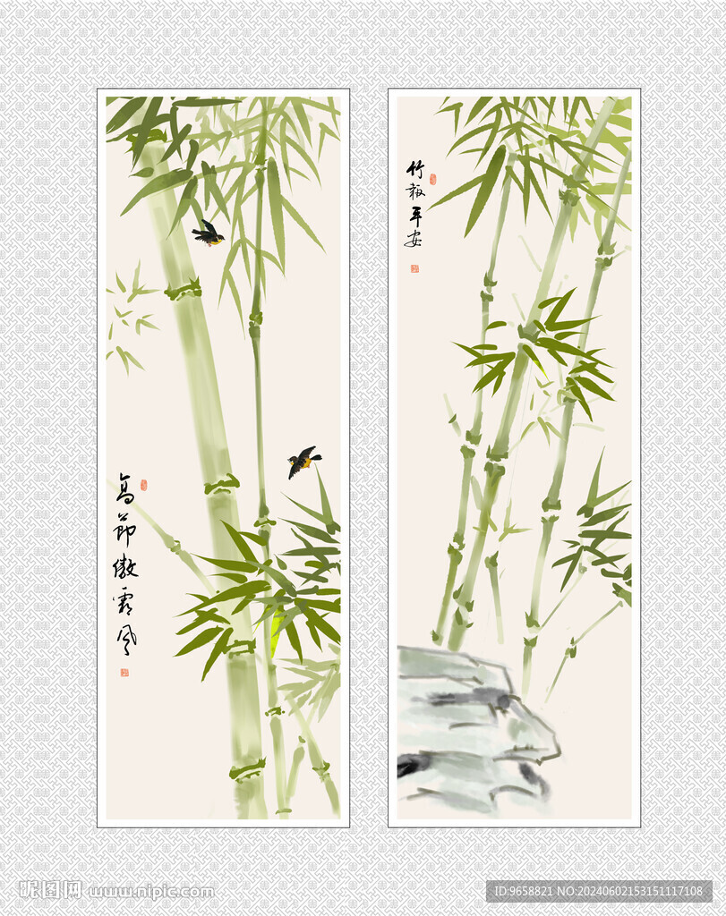 手绘竹子