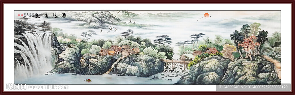 国画水墨山水画