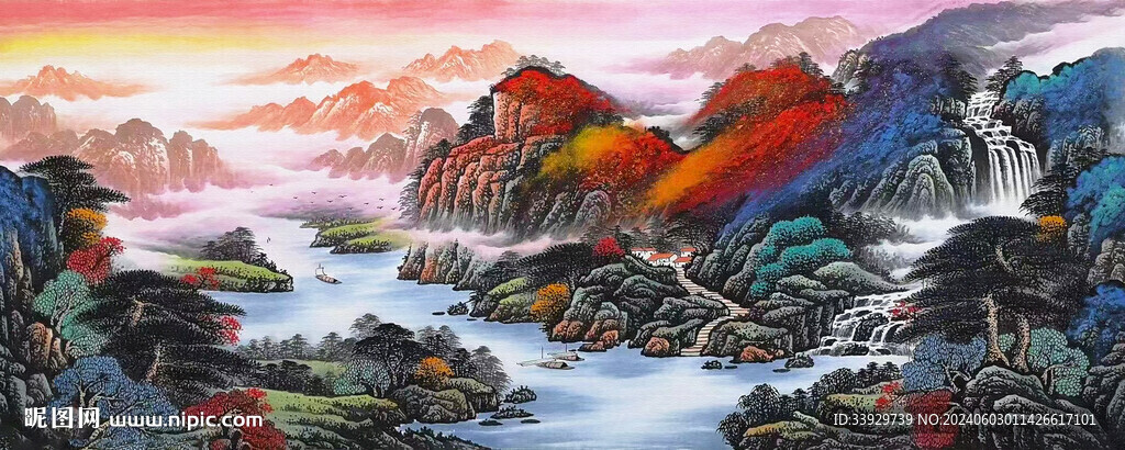 办公室山水风景画
