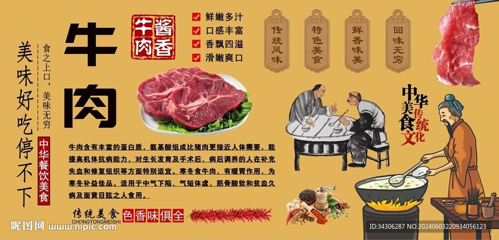 牛肉背景墙