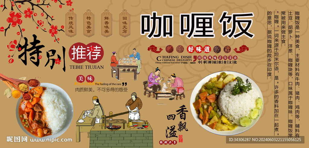 咖喱饭背景墙