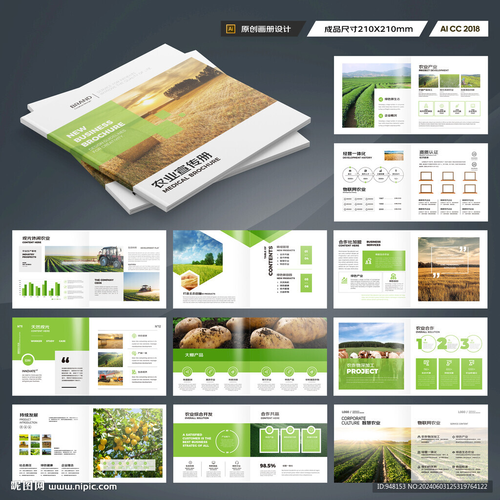 方形农业画册