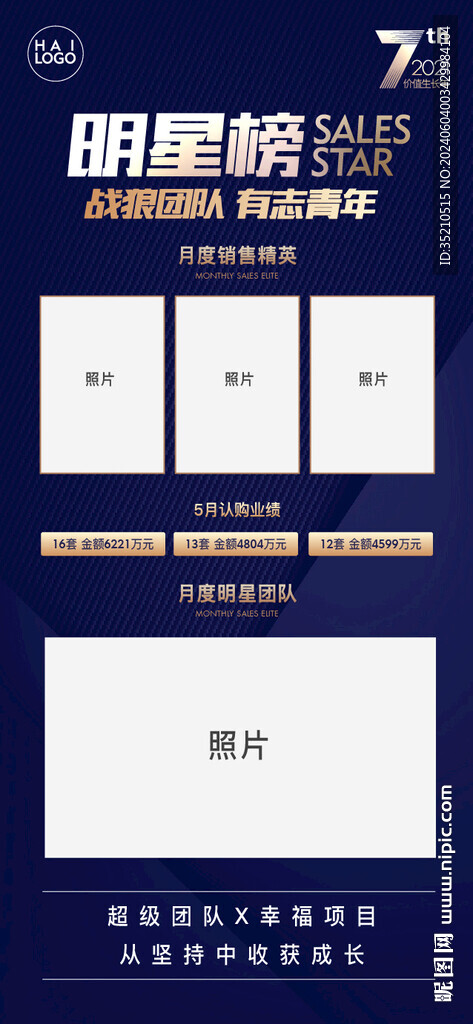 销售明星榜海报